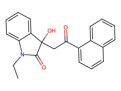 1-Ethyl-3-hydroxy-3-(2-naphthalen-1-yl-2-oxoethyl)indol-2-one structure
