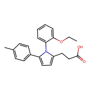 3-[1-(2-ethoxyphenyl)-5-(4-methylphenyl)-1H-pyrrol-2-yl]propanoic acid structure