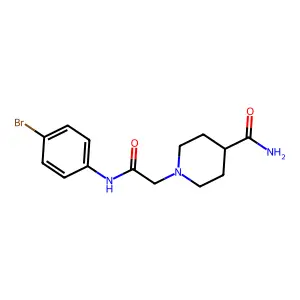 1-[2-(4-Bromoanilino)-2-oxoethyl]piperidine-4-carboxamide structure