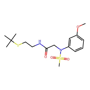 N-(2-tert-butylsulfanylethyl)-2-(3-methoxy-N-methylsulfonylanilino)acetamide structure