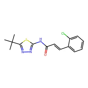 (E)-N-(5-tert-butyl-1,3,4-thiadiazol-2-yl)-3-(2-chlorophenyl)prop-2-enamide structure