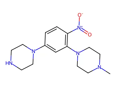 1-Methyl-4-(2-nitro-5-piperazin-1-ylphenyl)piperazine structure
