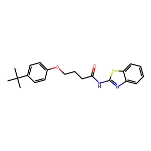 N-(1,3-benzothiazol-2-yl)-4-(4-tert-butylphenoxy)butanamide structure
