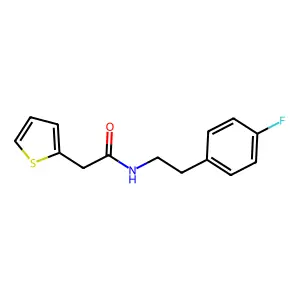 N-[2-(4-fluorophenyl)ethyl]-2-(thiophen-2-yl)acetamide structure