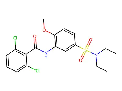 2,6-dichloro-N-[5-(diethylsulfamoyl)-2-methoxyphenyl]benzamide structure