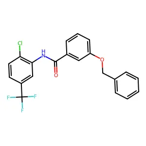 N-[2-chloro-5-(trifluoromethyl)phenyl]-3-phenylmethoxybenzamide structure