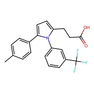 3-[5-(4-methylphenyl)-1-[3-(trifluoromethyl)phenyl]pyrrol-2-yl]propanoic Acid structure