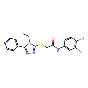 N-(3,4-dichlorophenyl)-2-{[4-ethyl-5-(pyridin-4-yl)-4H-1,2,4-triazol-3-yl]sulfanyl}acetamide structure