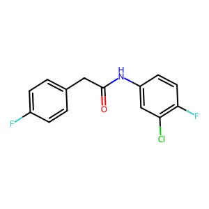 N-(3-chloro-4-fluorophenyl)-2-(4-fluorophenyl)acetamide structure