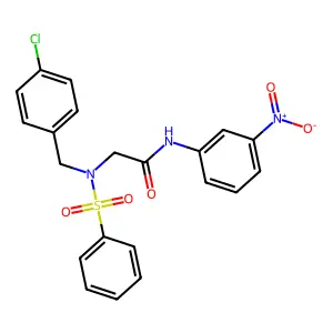2-[benzenesulfonyl-[(4-chlorophenyl)methyl]amino]-N-(3-nitrophenyl)acetamide structure