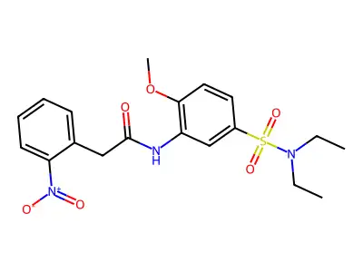 N-[5-(diethylsulfamoyl)-2-methoxyphenyl]-2-(2-nitrophenyl)acetamide structure