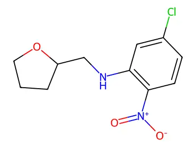 5-chloro-2-nitro-N-(tetrahydrofuran-2-ylmethyl)aniline structure
