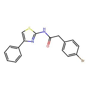2-(4-bromophenyl)-N-(4-phenyl-1,3-thiazol-2-yl)acetamide structure