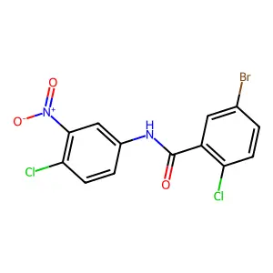 5-bromo-2-chloro-N-(4-chloro-3-nitrophenyl)benzamide structure