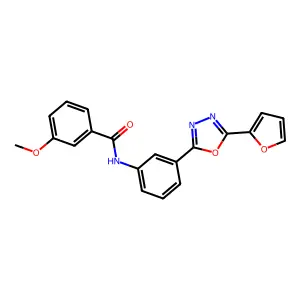 N-[3-[5-(furan-2-yl)-1,3,4-oxadiazol-2-yl]phenyl]-3-methoxybenzamide structure