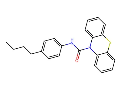 N-(4-butylphenyl)phenothiazine-10-carboxamide structure