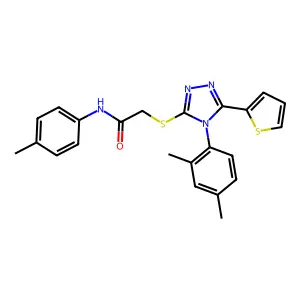 2-{[4-(2,4-dimethylphenyl)-5-(thiophen-2-yl)-4H-1,2,4-triazol-3-yl]sulfanyl}-N-(4-methylphenyl)acetamide structure