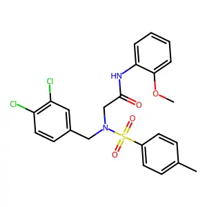2-[(3,4-dichlorophenyl)methyl-(4-methylphenyl)sulfonylamino]-N-(2-methoxyphenyl)acetamide structure