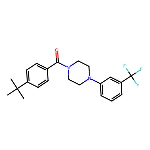 4-(Tert-butyl)phenyl 4-(3-(trifluoromethyl)phenyl)piperazinyl ketone structure