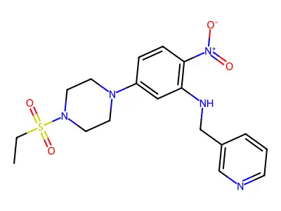 5-(4-ethylsulfonyl-1-piperazinyl)-2-nitro-N-(3-pyridinylmethyl)aniline structure