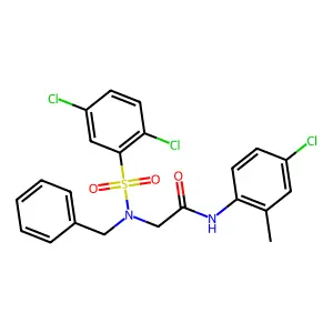 2-[benzyl-(2,5-dichlorophenyl)sulfonylamino]-N-(4-chloro-2-methylphenyl)acetamide structure