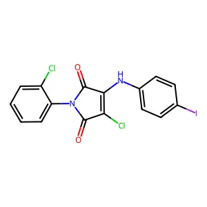 3-chloro-1-(2-chlorophenyl)-4-((4-iodophenyl)amino)-1H-pyrrole-2,5-dione structure