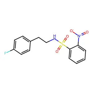 N-[2-(4-fluorophenyl)ethyl]-2-nitrobenzenesulfonamide structure