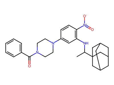 [4-[3-[1-(1-Adamantyl)ethylamino]-4-nitrophenyl]piperazin-1-yl]-phenylmethanone structure