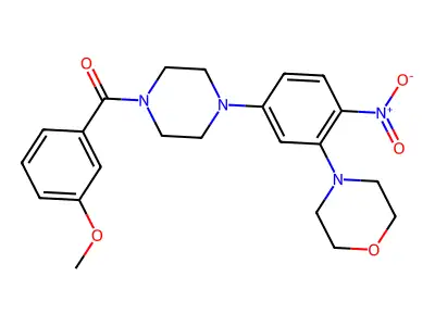 (3-Methoxyphenyl)-[4-(3-morpholin-4-yl-4-nitrophenyl)piperazin-1-yl]methanone structure