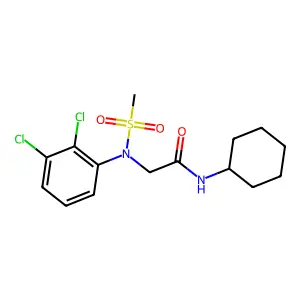 N-cyclohexyl-2-(2,3-dichloro-N-methylsulfonylanilino)acetamide structure