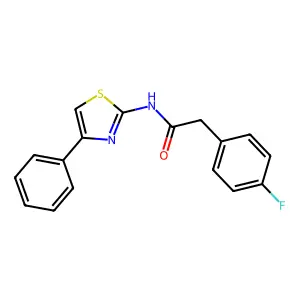 2-(4-fluorophenyl)-N-(4-phenyl-1,3-thiazol-2-yl)acetamide structure
