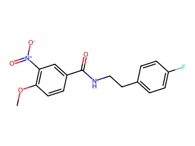 N-[2-(4-fluorophenyl)ethyl]-4-methoxy-3-nitrobenzamide structure