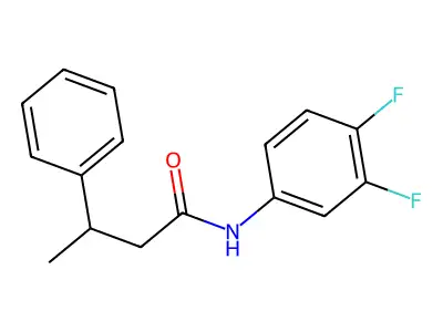 N-(3,4-difluorophenyl)-3-phenylbutanamide structure