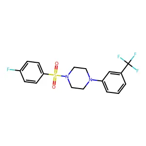 1-(4-Fluorophenyl)sulfonyl-4-[3-(trifluoromethyl)phenyl]piperazine structure