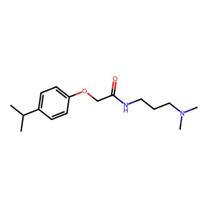 N-[3-(dimethylamino)propyl]-2-(4-propan-2-ylphenoxy)acetamide structure