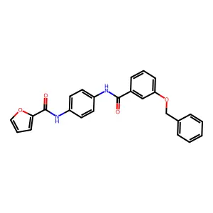 N-[4-[(3-phenylmethoxybenzoyl)amino]phenyl]furan-2-carboxamide structure