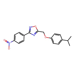 3-(4-Nitrophenyl)-5-{[4-(propan-2-yl)phenoxy]methyl}-1,2,4-oxadiazole structure