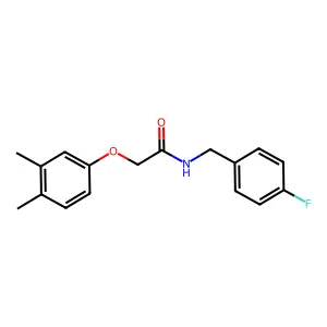 2-(3,4-dimethylphenoxy)-N-(4-fluorobenzyl)acetamide structure
