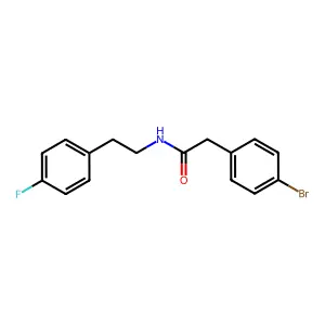 2-(4-bromophenyl)-N-[2-(4-fluorophenyl)ethyl]acetamide structure