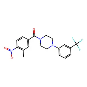 (3-Methyl-4-nitrophenyl)-[4-[3-(trifluoromethyl)phenyl]piperazin-1-yl]methanone structure