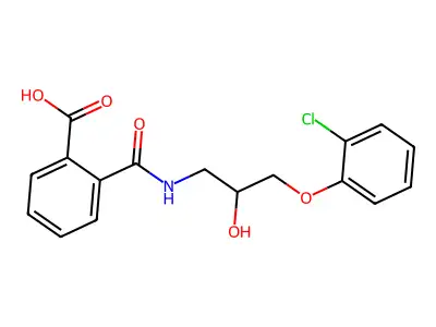 2-((3-(2-Chlorophenoxy)-2-hydroxypropyl)carbamoyl)benzoic acid structure