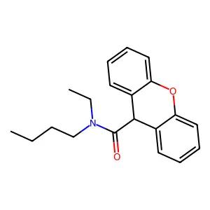 N-butyl-N-ethyl-9H-xanthene-9-carboxamide structure