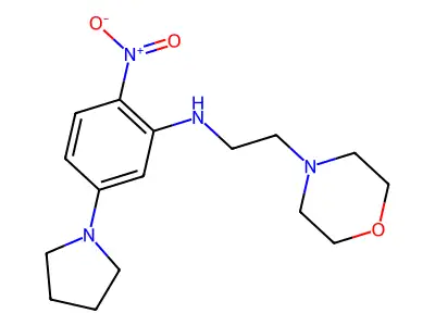 N-(2-morpholin-4-ylethyl)-2-nitro-5-pyrrolidin-1-ylaniline structure