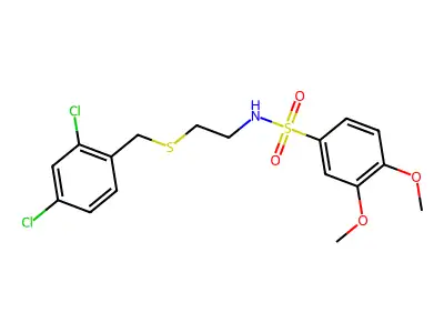 N-{2-[(2,4-dichlorobenzyl)sulfanyl]ethyl}-3,4-dimethoxybenzenesulfonamide structure