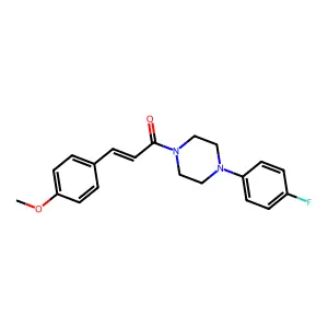 1-(4-fluorophenyl)-4-[(2E)-3-(4-methoxyphenyl)prop-2-enoyl]piperazine structure
