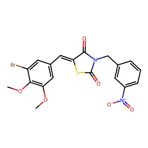 (5Z)-5-(3-bromo-4,5-dimethoxybenzylidene)-3-(3-nitrobenzyl)-1,3-thiazolidine-2,4-dione structure