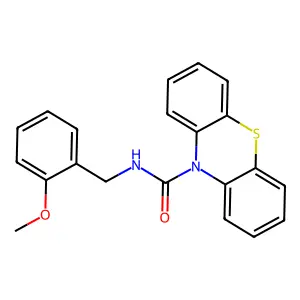 N-[(2-methoxyphenyl)methyl]phenothiazine-10-carboxamide structure
