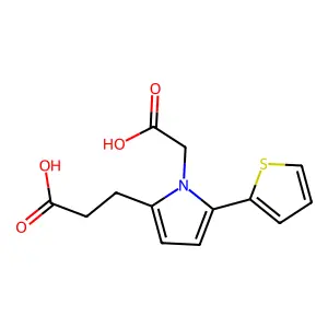3-[1-(carboxymethyl)-5-(thiophen-2-yl)-1H-pyrrol-2-yl]propanoic acid structure
