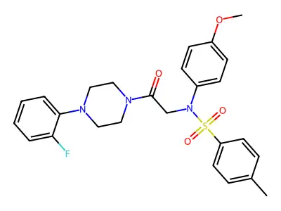 N-{2-[4-(2-fluorophenyl)piperazin-1-yl]-2-oxoethyl}-N-(4-methoxyphenyl)-4-methylbenzenesulfonamide structure