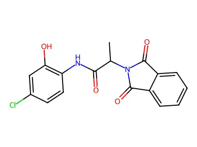 N-(4-chloro-2-hydroxyphenyl)-2-(1,3-dioxoisoindol-2-yl)propanamide structure